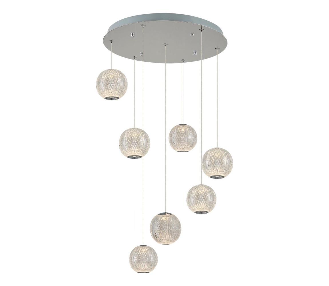 LED luster na lanku CREMONA 7xLED/5W/230V 3000K matný chróm 414LRC1387