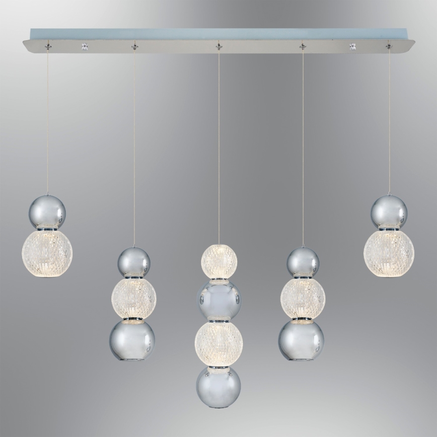 LED Luster na lanku CREMONA LED/27W/230V 3000K matný chróm