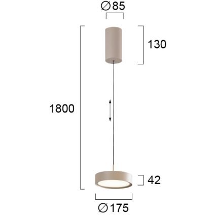 LED luster na lanku DENVER LED/21W/230V béžový