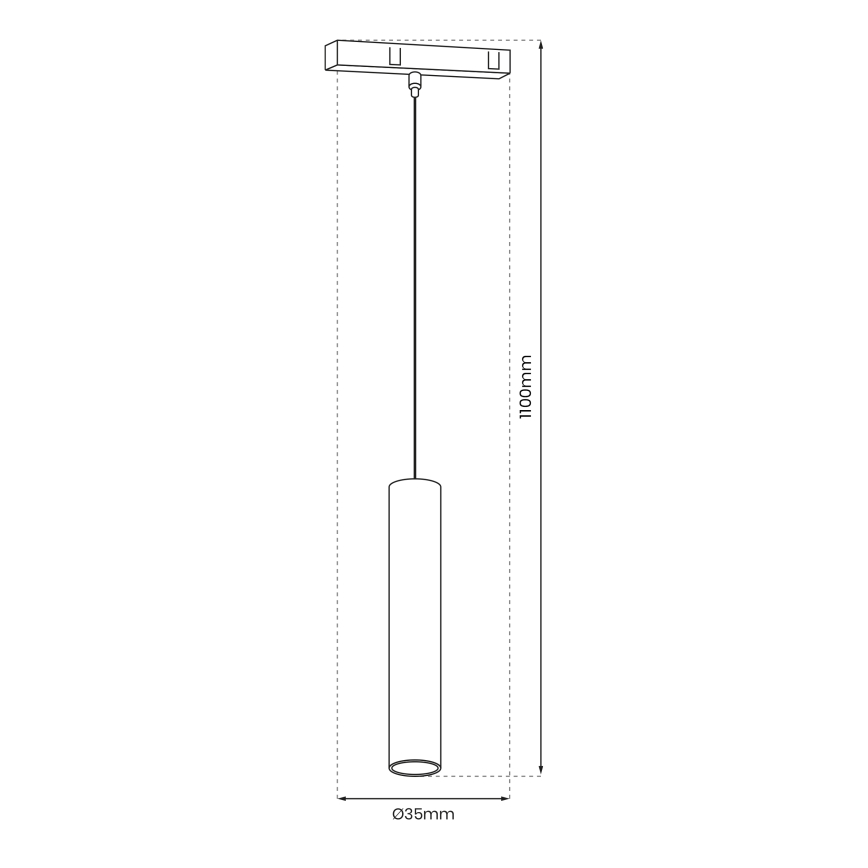 LED Luster na lanku do lištového systému MAGNETIC TRACK LED/7W/48V čierna