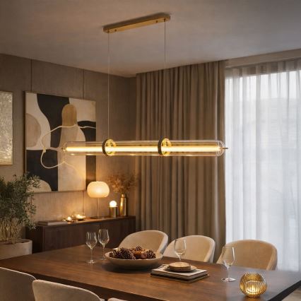 LED luster na lanku ELIANA LED/34W/230V zlatý