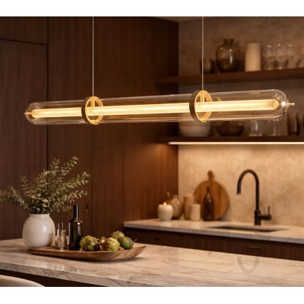 LED luster na lanku ELIANA LED/34W/230V zlatý