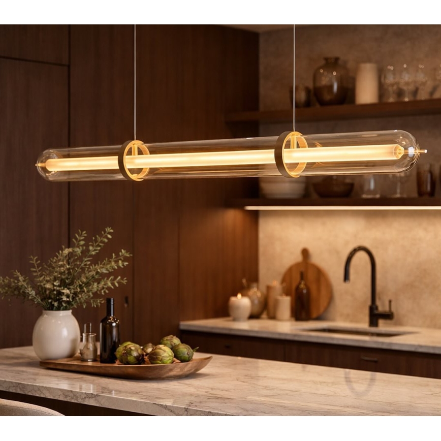 LED luster na lanku ELIANA LED/34W/230V zlatý