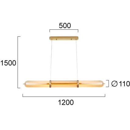 LED luster na lanku ELIANA LED/34W/230V zlatý