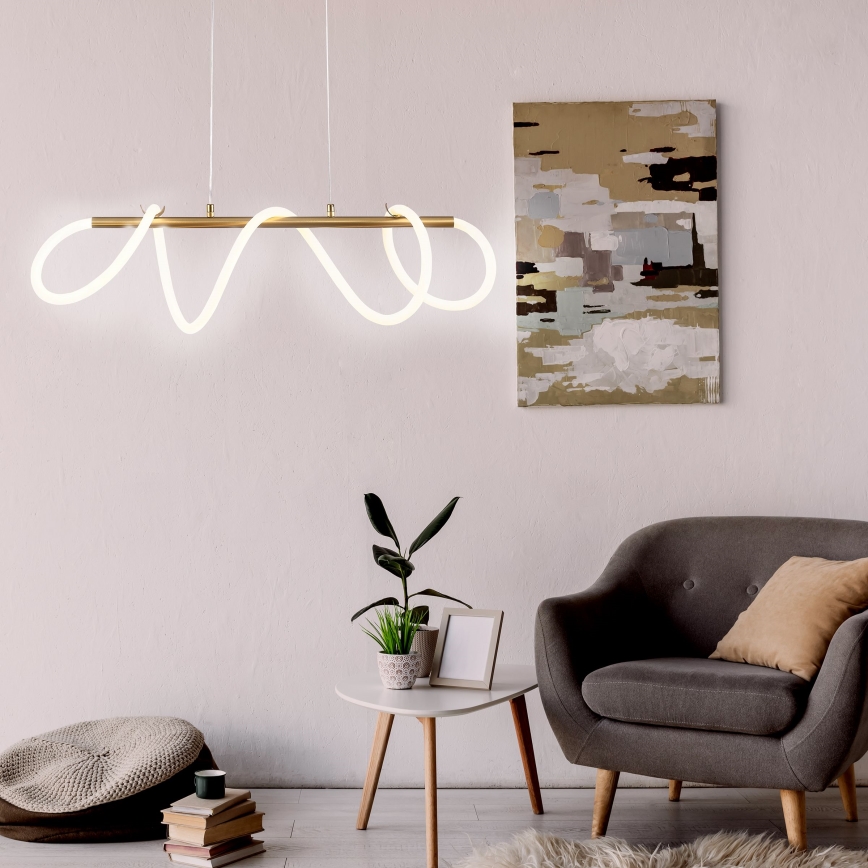 LED Luster na lanku EMMA LED/38W/230V zlatá