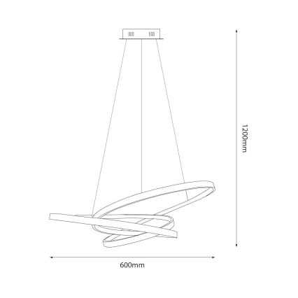 LED Luster na lanku EMPOLI LED/55W/230V čierna