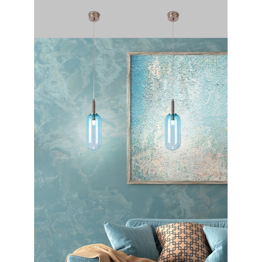 LED Luster na lanku FIUGGI LED/6W/230V modrá