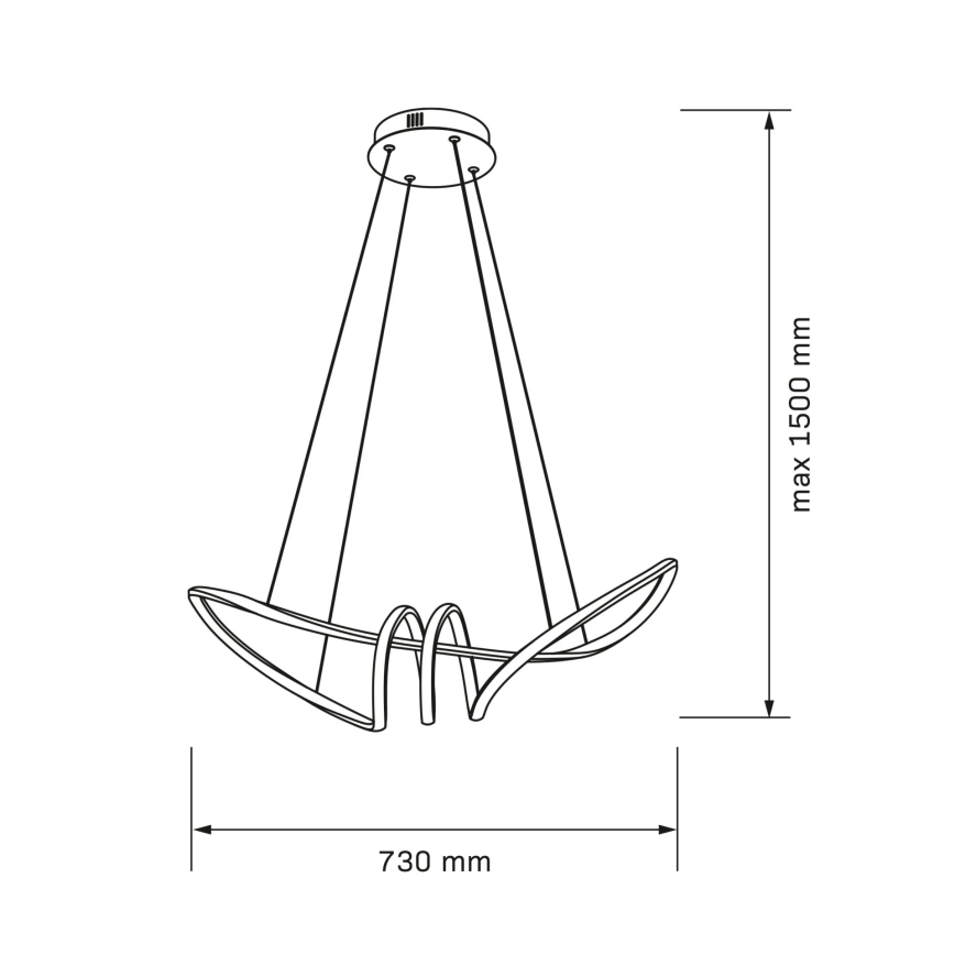 LED Luster na lanku FLAVIA LED/44W/230V čierny