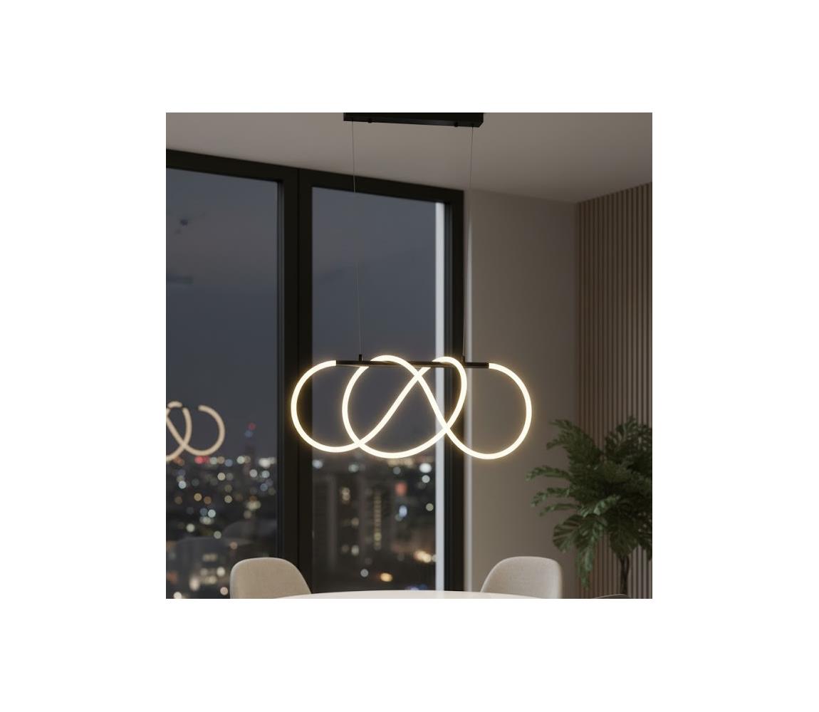 LED luster na lanku FLEXI LED/36W/230V 4000K čierny 18006