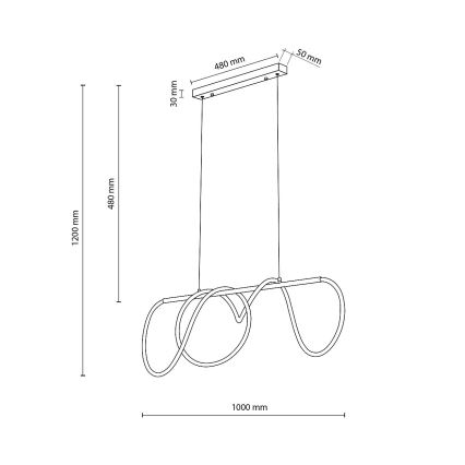 LED luster na lanku FLEXI LED/45W/230V 4000K čierny