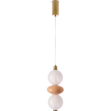 LED Luster na lanku FLORES LED/12W/230V zlatá/oranžová