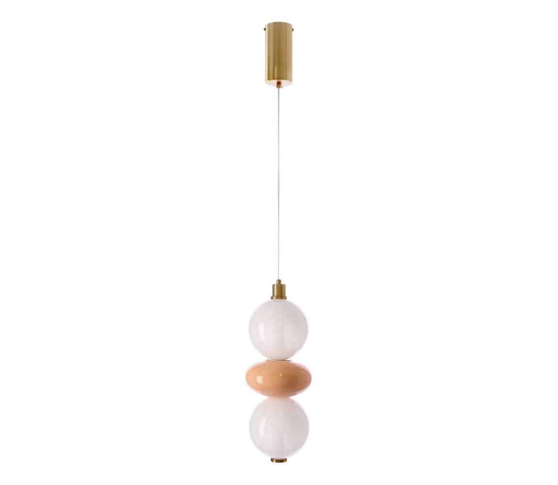 LED Luster na lanku FLORES LED/12W/230V zlatá/oranžová 32-50649