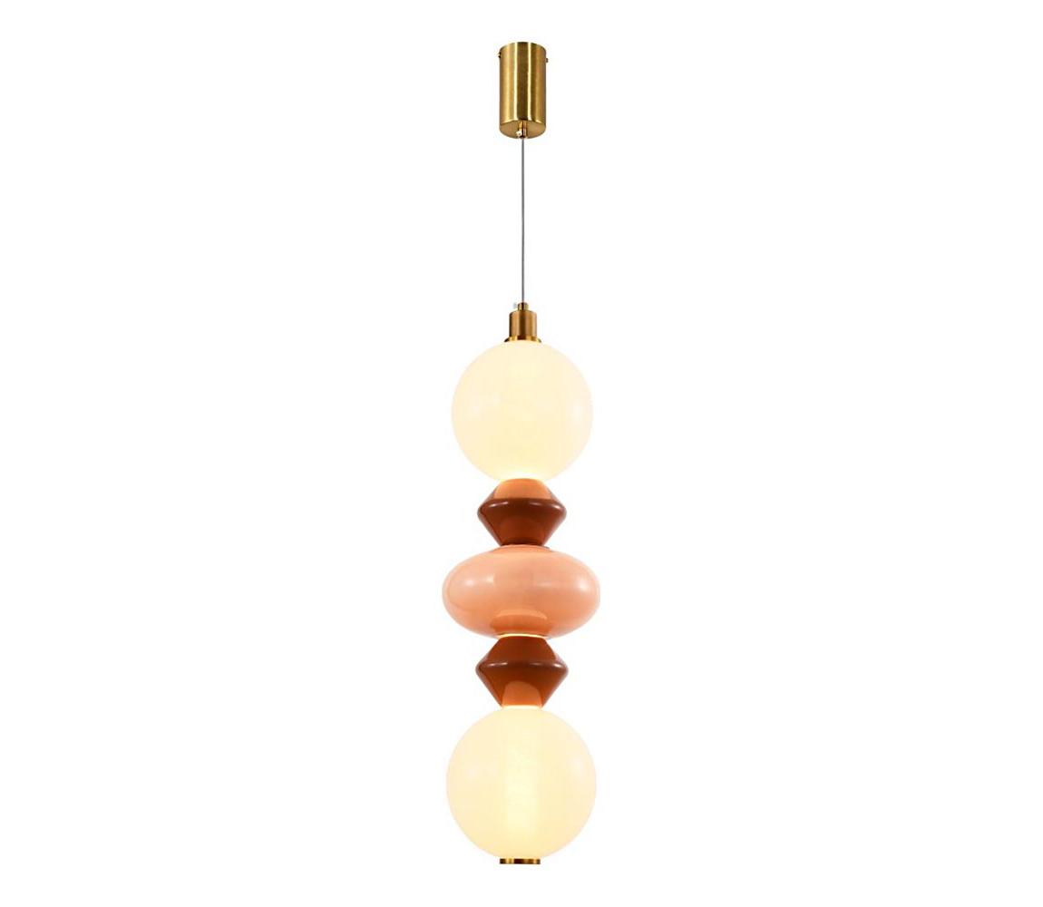 LED luster na lanku FLORES LED/15W/230V zlatá/oranžová/hnedá 32-50656