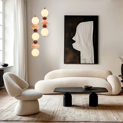 LED luster na lanku FLORES LED/15W/230V zlatá/oranžová/hnedá