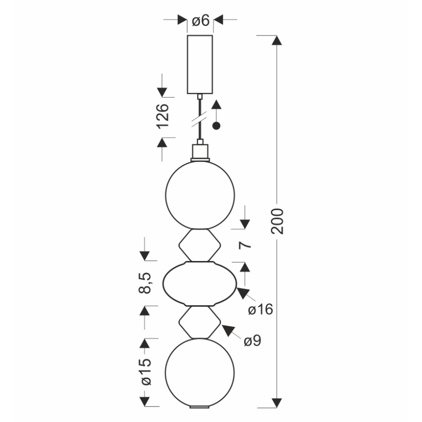 LED luster na lanku FLORES LED/15W/230V zlatá/oranžová/hnedá