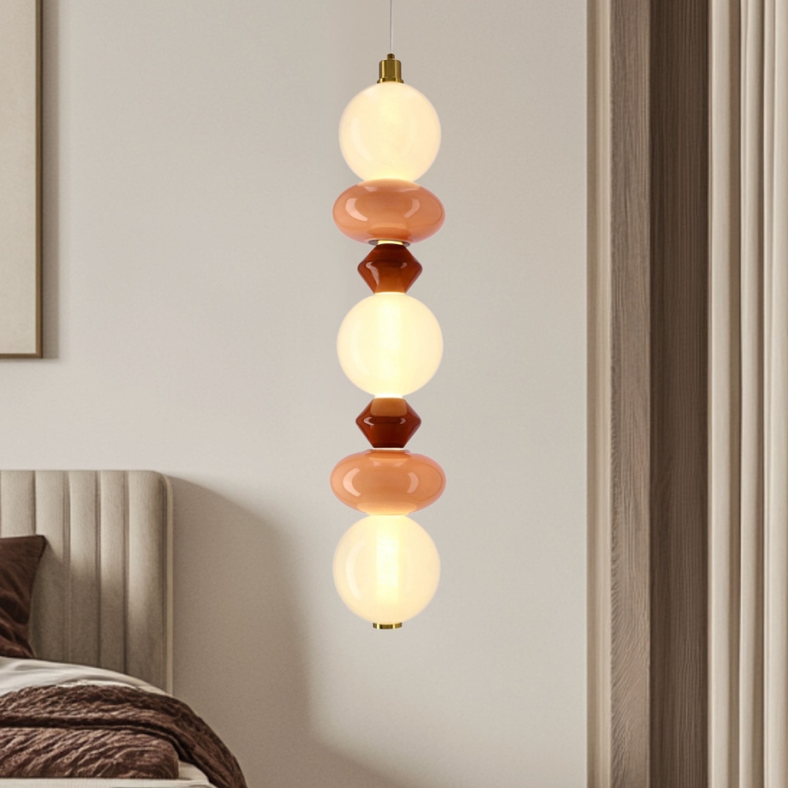 LED luster na lanku FLORES LED/20W/230V zlatý/oranžový/hnedý