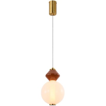 LED luster na lanku FLORES LED/7W/230V zlatá/hnedá