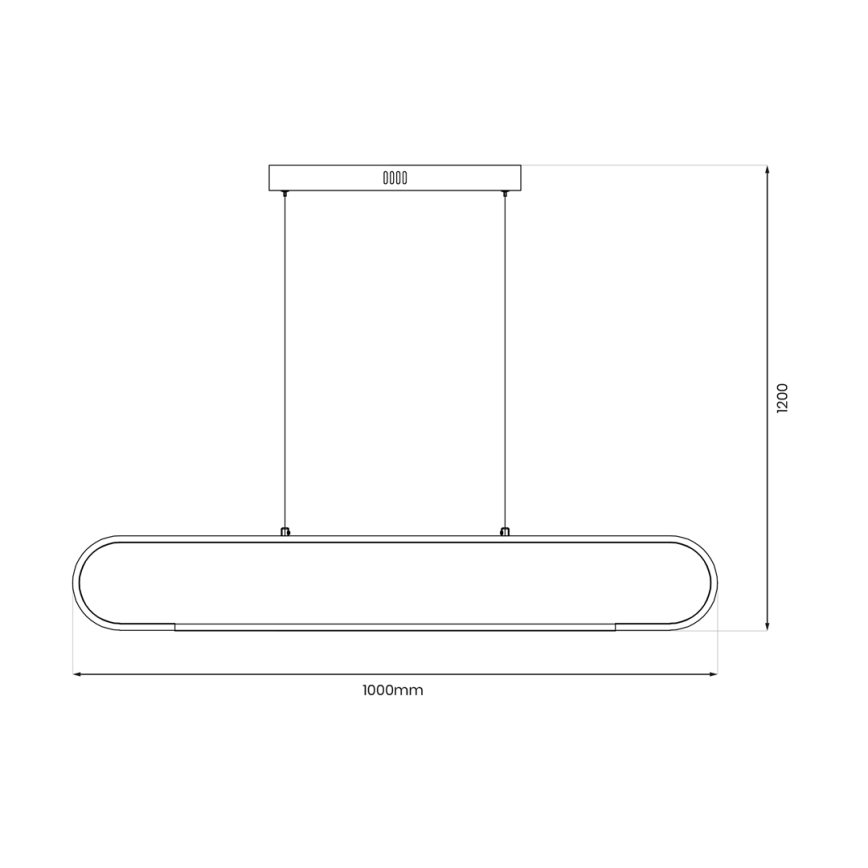 LED Luster na lanku FRAME LED/42W/230V čierna