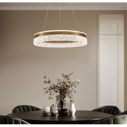 LED luster na lanku FROZI LED/32W/230V pr. 50 cm zlatý