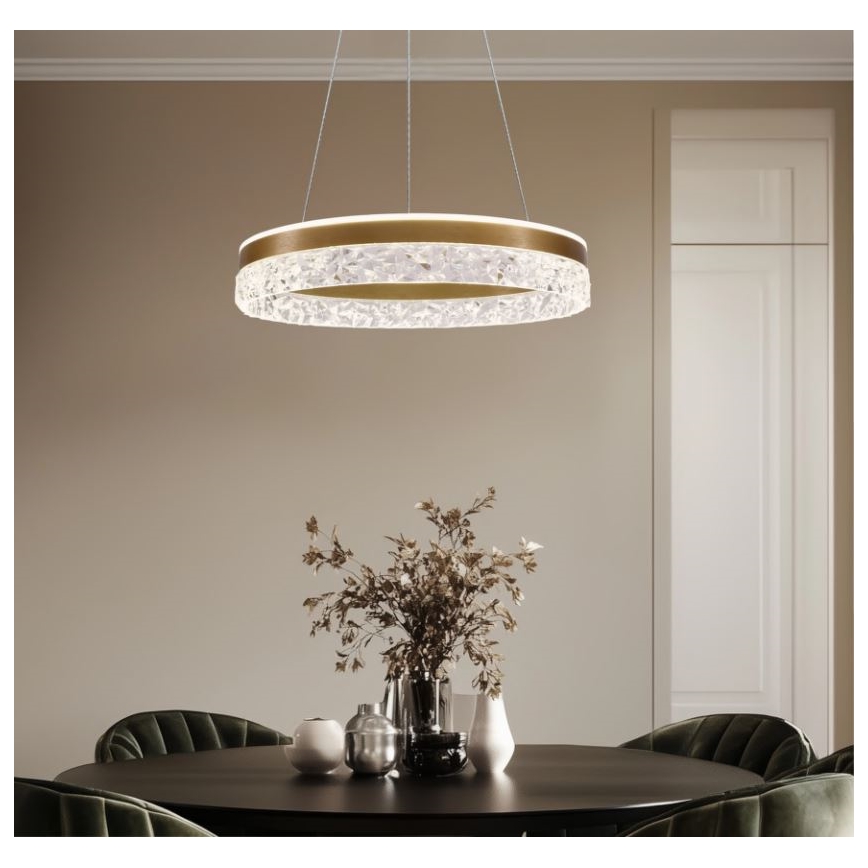 LED luster na lanku FROZI LED/32W/230V pr. 50 cm zlatý