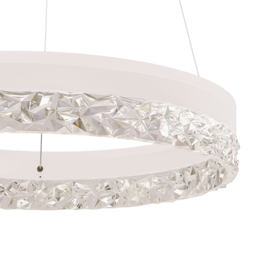 LED luster na lanku FROZI LED/32W/230V priemer 50 cm biely