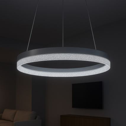 LED luster na lanku GALA LED/25W/230V Ø 50 cm strieborný