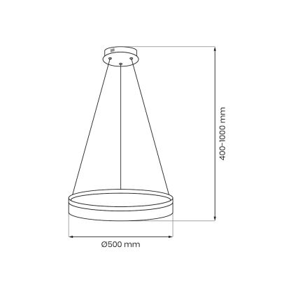 LED luster na lanku GALA LED/25W/230V Ø 50 cm strieborný
