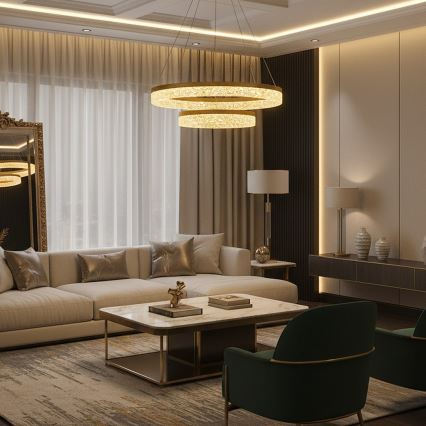 LED luster na lanku GALA LED/54W/230V pr. 60 cm zlatý