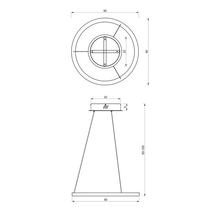 LED Luster na lanku GALAXIA LED/26W/230V čierna