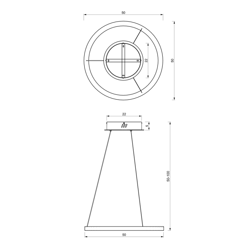 LED Luster na lanku GALAXIA LED/26W/230V zlatá