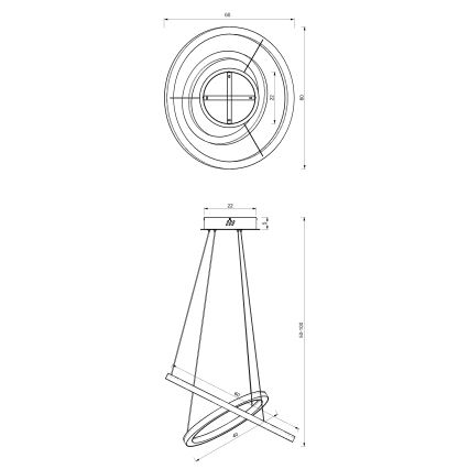 LED Luster na lanku GALAXIA LED/46W/230V čierna