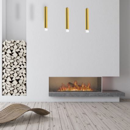 LED Luster na lanku GOLDIE 3xLED/15W/230V zlatá