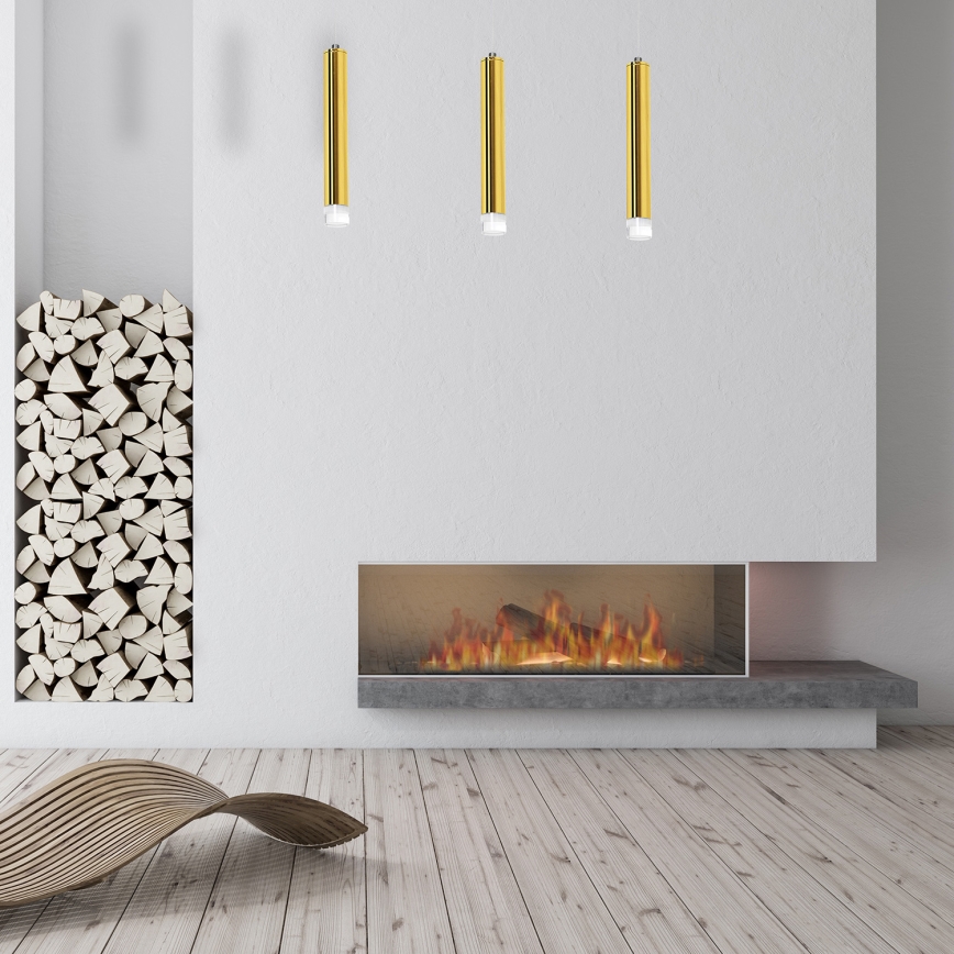 LED Luster na lanku GOLDIE 3xLED/15W/230V zlatá