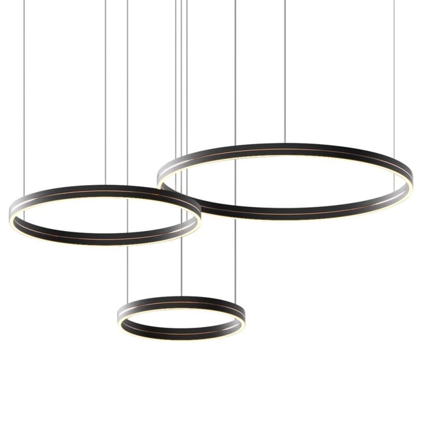 LED Luster na lanku GRAVITY LED/108W/230V čierna