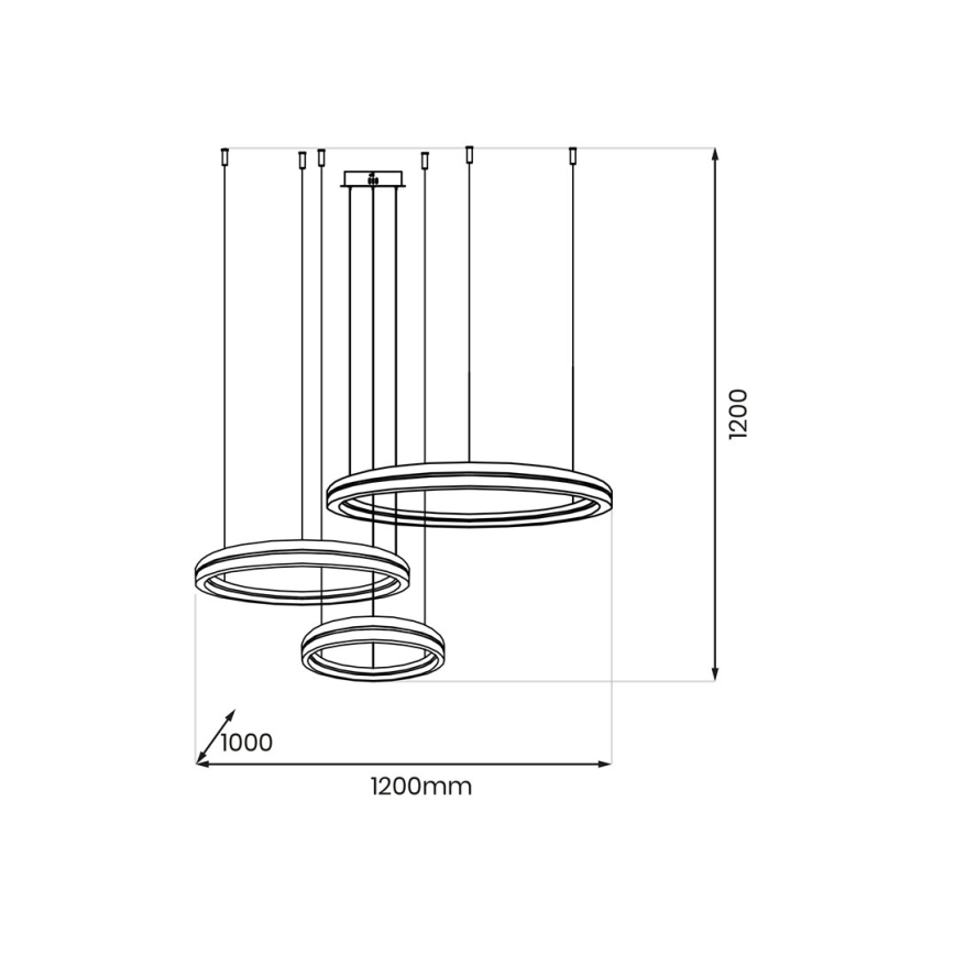 LED Luster na lanku GRAVITY LED/108W/230V čierna