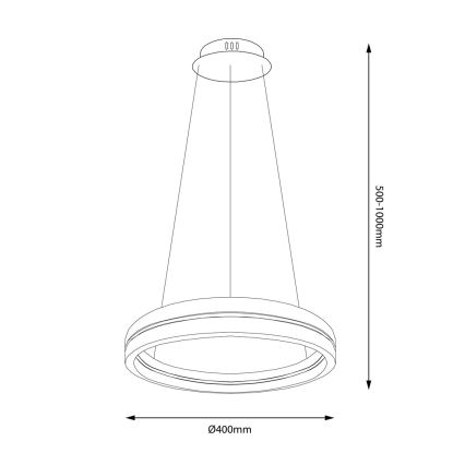 LED Luster na lanku GRAVITY LED/36W/230V čierna