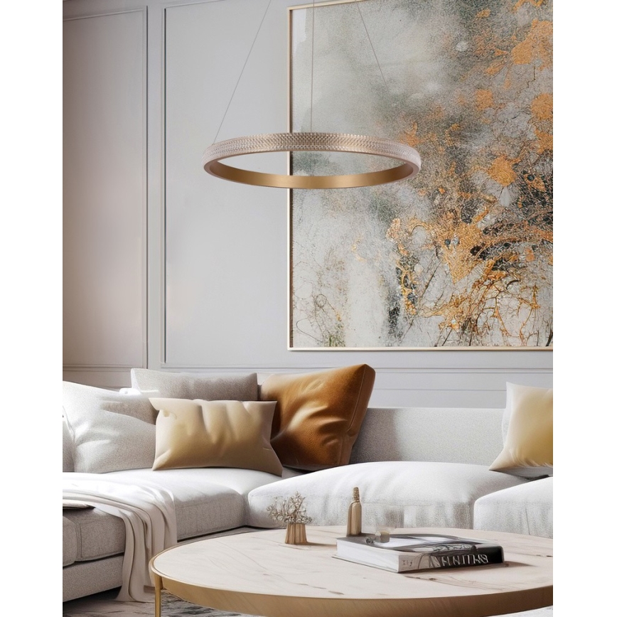 LED Luster na lanku HASHIM LED/22W/230V pr. 40 cm medená