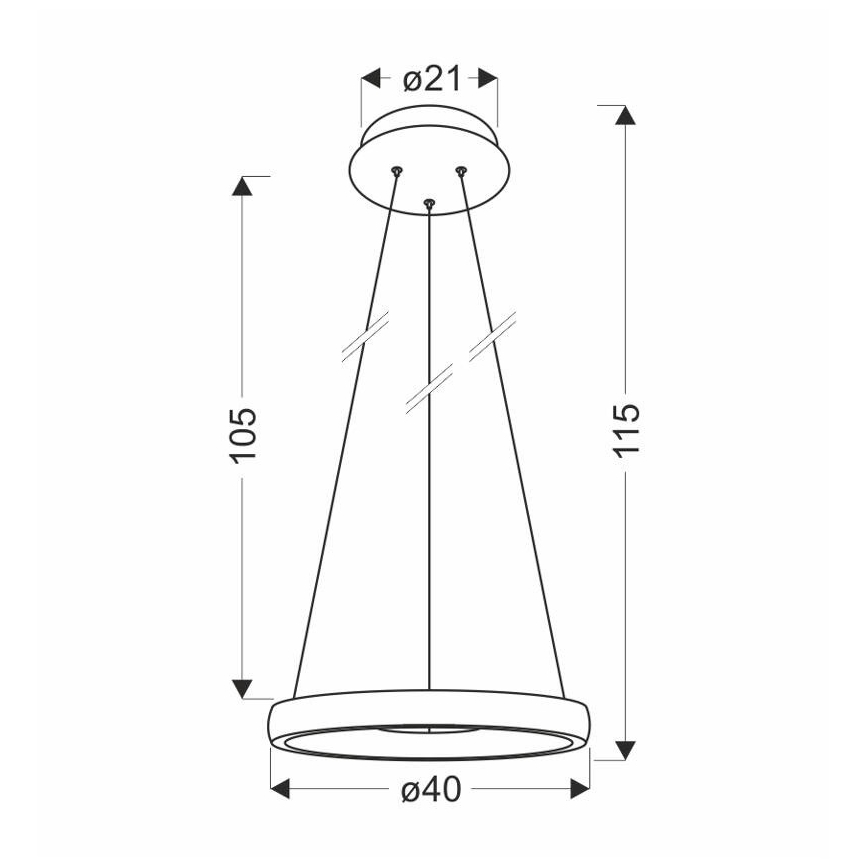 LED Luster na lanku HASHIM LED/22W/230V pr. 40 cm medená