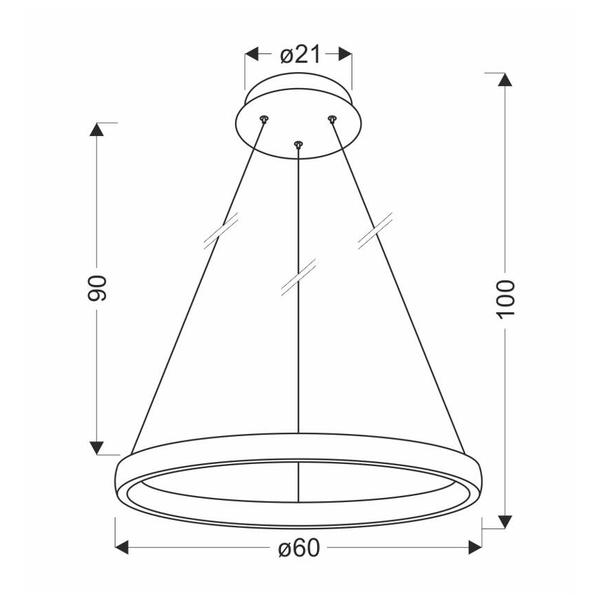 LED Luster na lanku HASHIM LED/34W/230V pr. 60 cm medená