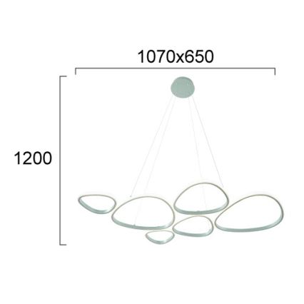 LED luster na lanku HELIX LED/61W/230V strieborný