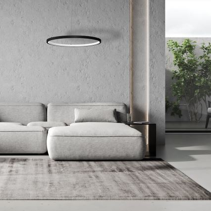 LED Luster na lanku HOOP LED/27W/230V pr. 50 cm 4000K čierna