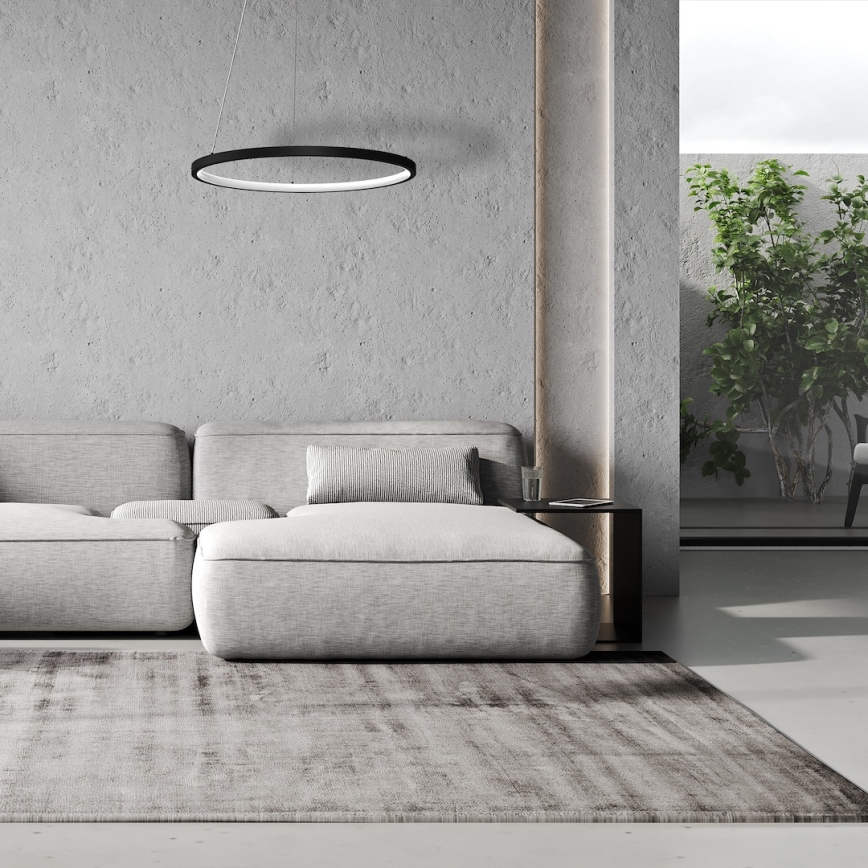 LED Luster na lanku HOOP LED/27W/230V pr. 50 cm 4000K čierna
