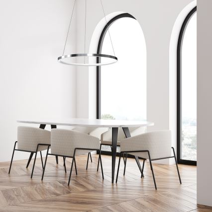 LED Luster na lanku HOOP LED/27W/230V pr. 50 cm 4000K lesklý chróm