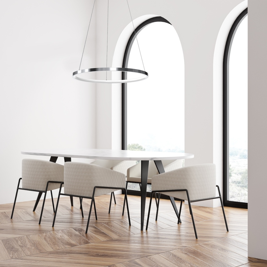 LED Luster na lanku HOOP LED/27W/230V pr. 50 cm 4000K lesklý chróm