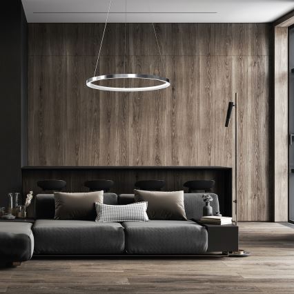 LED Luster na lanku HOOP LED/27W/230V pr. 50 cm 4000K lesklý chróm