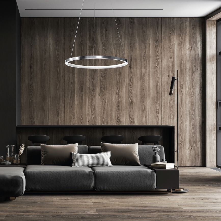 LED Luster na lanku HOOP LED/27W/230V pr. 50 cm 4000K lesklý chróm