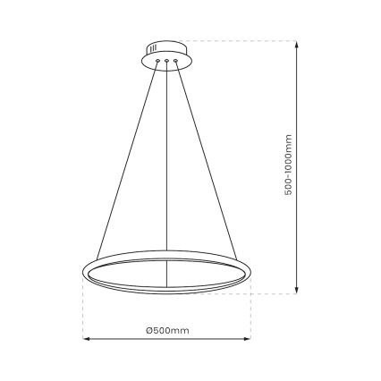 LED Luster na lanku HOOP LED/27W/230V pr. 50 cm 4000K lesklý chróm
