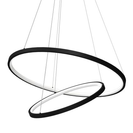 LED Luster na lanku HOOP LED/51W/230V pr. 60 cm 4000K čierna