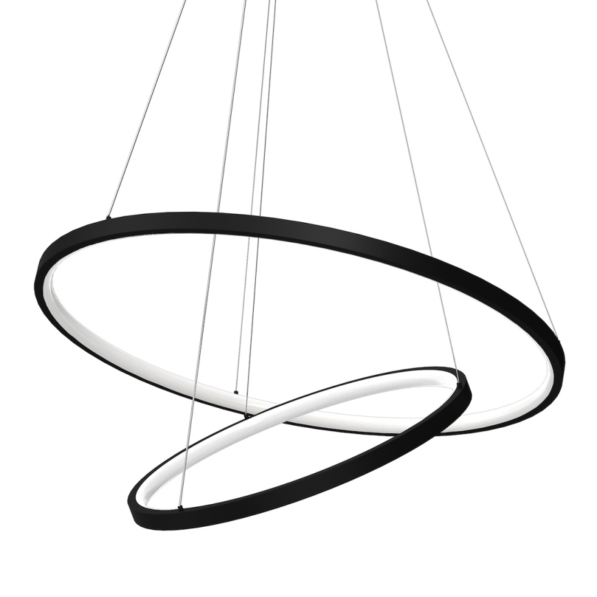 LED Luster na lanku HOOP LED/51W/230V pr. 60 cm 4000K čierna