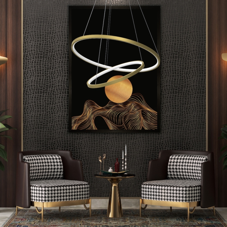 LED Luster na lanku HOOP LED/51W/230V pr. 60 cm 4000K zlatá